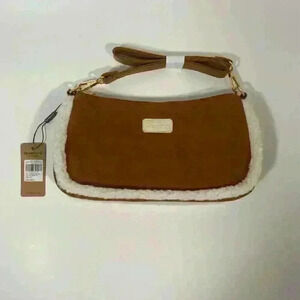 BearPaw Top Zip Shoulder Crossbody Bag Pouchette Purse Hickory Brown NWT